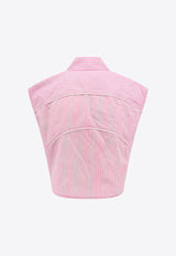 Alexander Wang Sleeveless Striped Shirt Pink 4WC3241411_685A