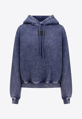 Alexander Wang Logo Embroidered Hooded Denim Sweatshirt Blue 4CC3242108_424A