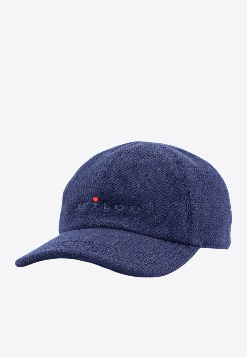 Kiton Ciro Paone Logo Embroidered Baseball Cap Blue UCAPP65K0246F_01