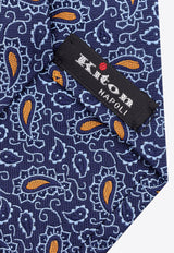 Kiton Ciro Paone Paisley Motif Silk Tie Blue UCRVKQC02L0103_03