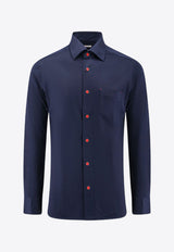 Kiton Ciro Paone Long-Sleeved Slim Shirt Blue UMCNERPK06R49_11