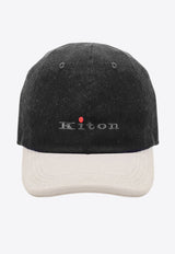 Kiton Ciro Paone Logo Embroidered Baseball Cap Gray UCAPP66K0250F_05