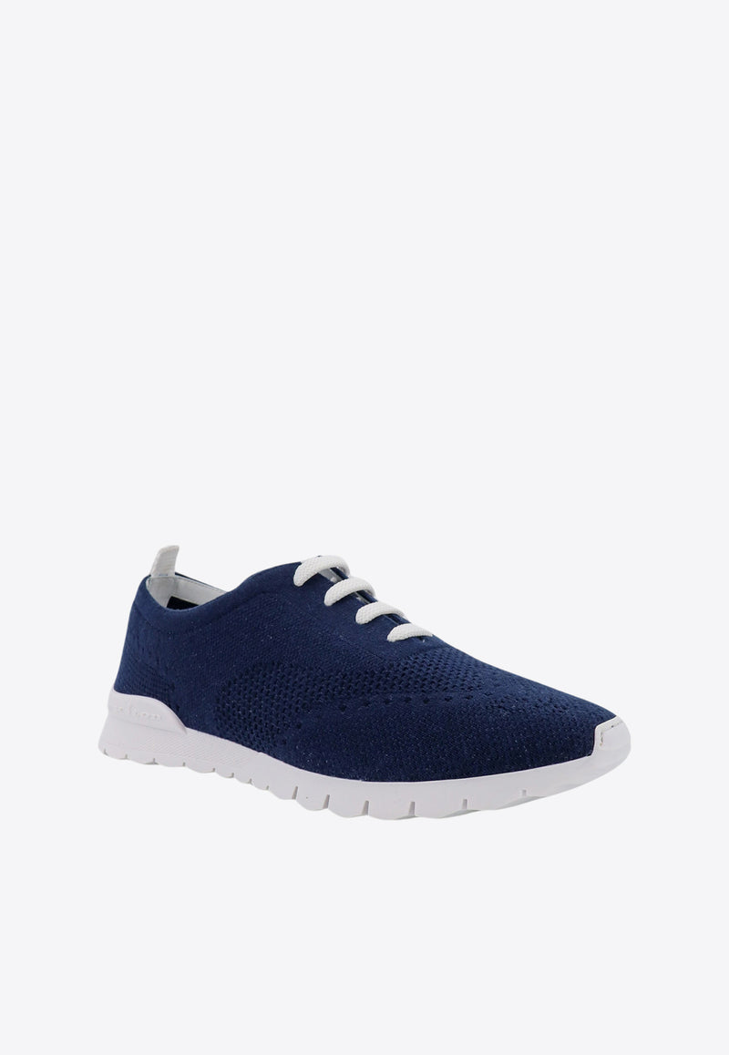 Kiton Ciro Paone Stretch Knit Low-Top Sneakers Blue USSA099N00848_25