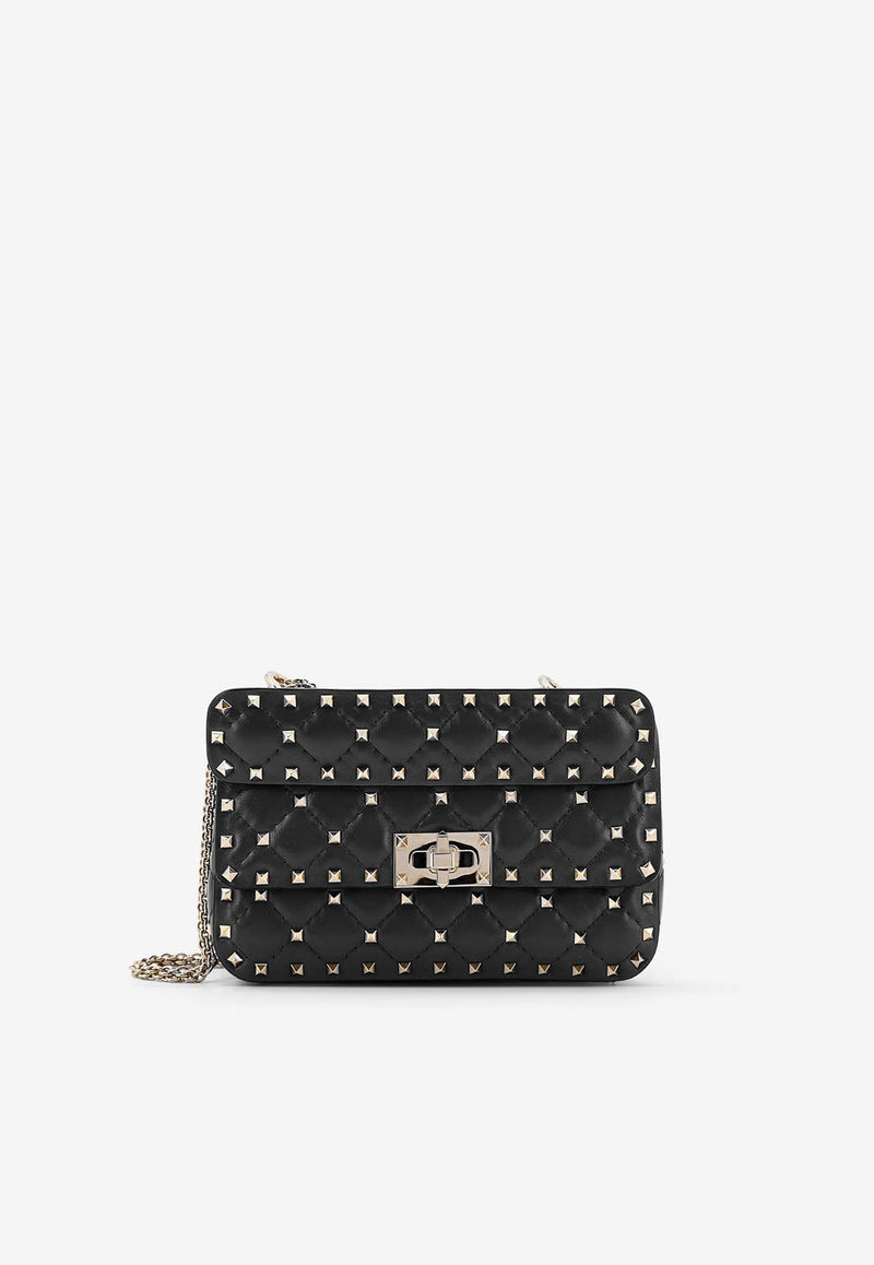 Valentino Rockstud Spike Media Shoulder Bag Black 5W0B0122NAP_0NO