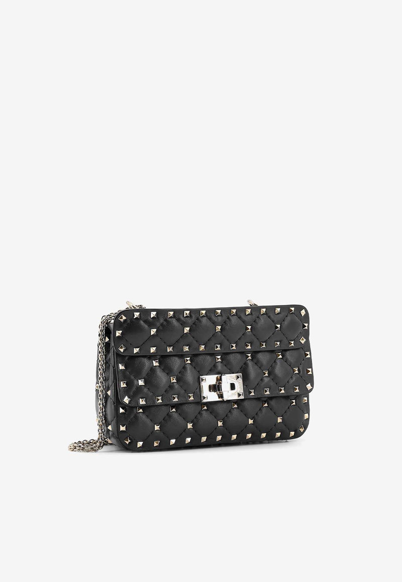 Valentino Rockstud Spike Media Shoulder Bag Black 5W0B0122NAP_0NO