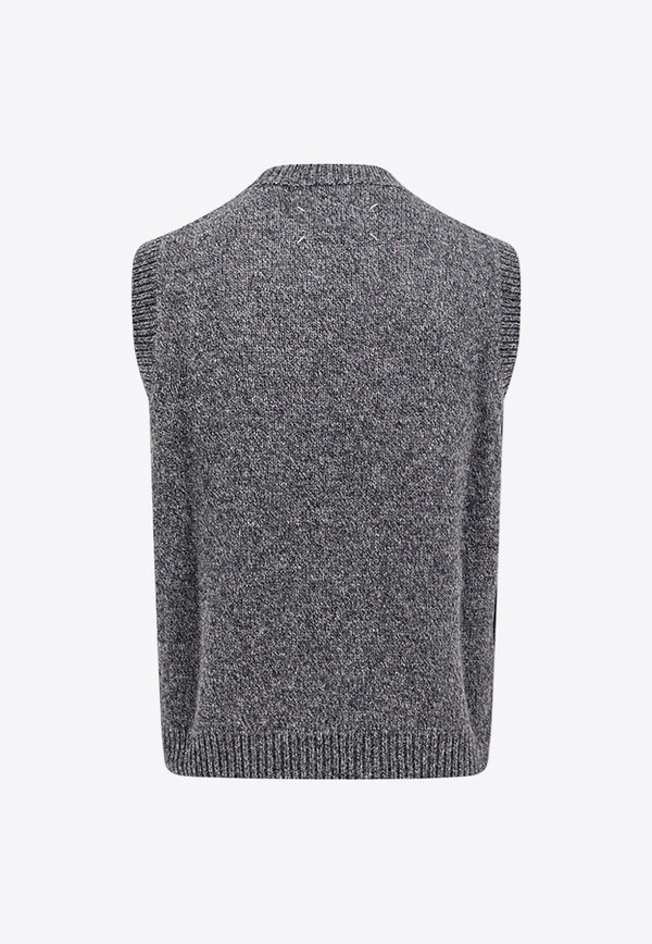 Maison Margiela Shetland Wool Knit Sweater Vest Gray S50FB0104M13059_001F