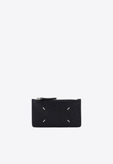 Maison Margiela Four Stitches Leather Zip Cardholder Black S56UI0143P4455_T8013