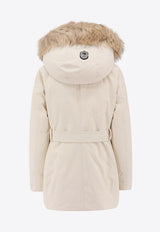 Mackage Jeni Faux Fox-Trimmed Down Jacket White JENIF_C0253