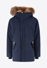 Mackage Edward Faux Fur-Trimmed Padded Jacket Blue EDWARDF_C0403