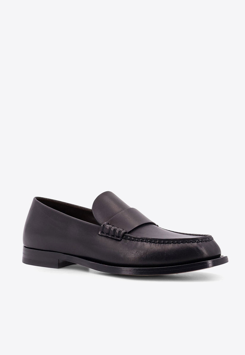 The Row Novus Leather Loafer Black F1553L600_BLK