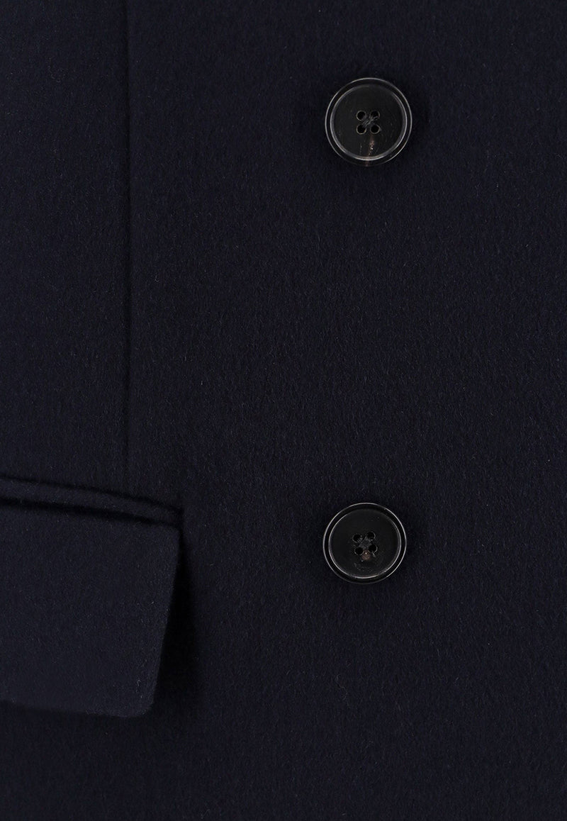 The Row Woody Double-Breasted Long Coat Blue 8338W3140_NVY