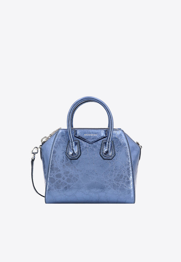 Givenchy Mini Antigona Laminated Leather Shoulder Bag Blue BB50TNB24A_410