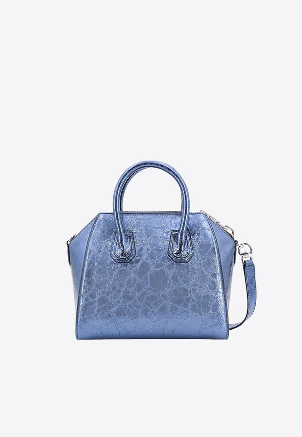 Givenchy Mini Antigona Laminated Leather Shoulder Bag Blue BB50TNB24A_410