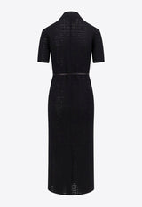 Givenchy Voyou 4G Jacquard Midi Polo Dress Black BW224Y4ZA4_001