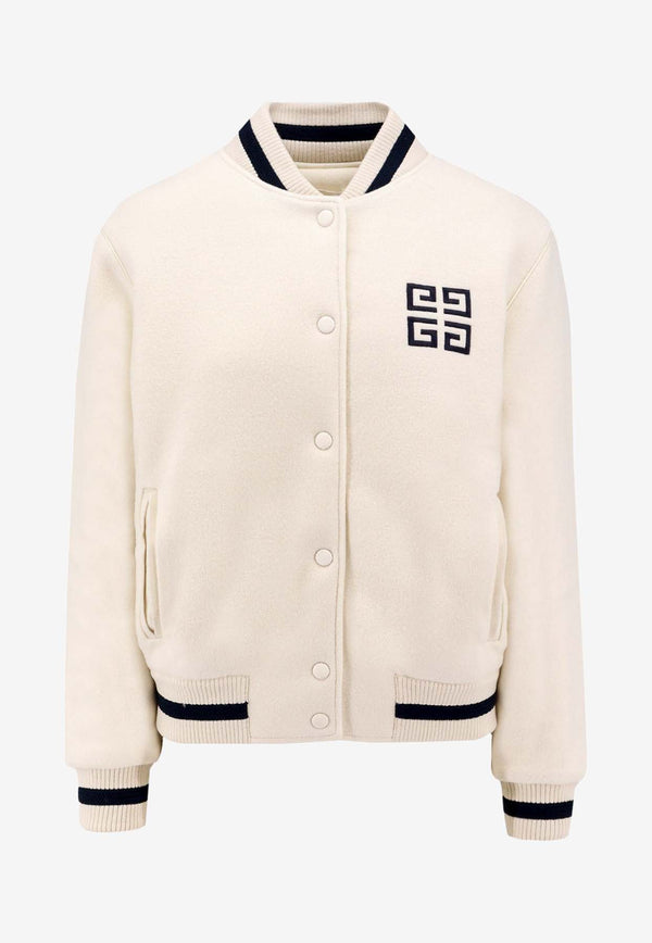 Givenchy Embroidered-Logo Bomber Jacket White BW00PM4ZMR_131