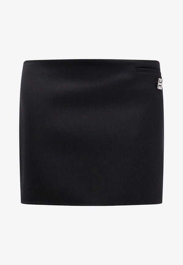 Givenchy 4G Logo Grain De Poudre Wool Mini Skirt Black BW40W915CT_001