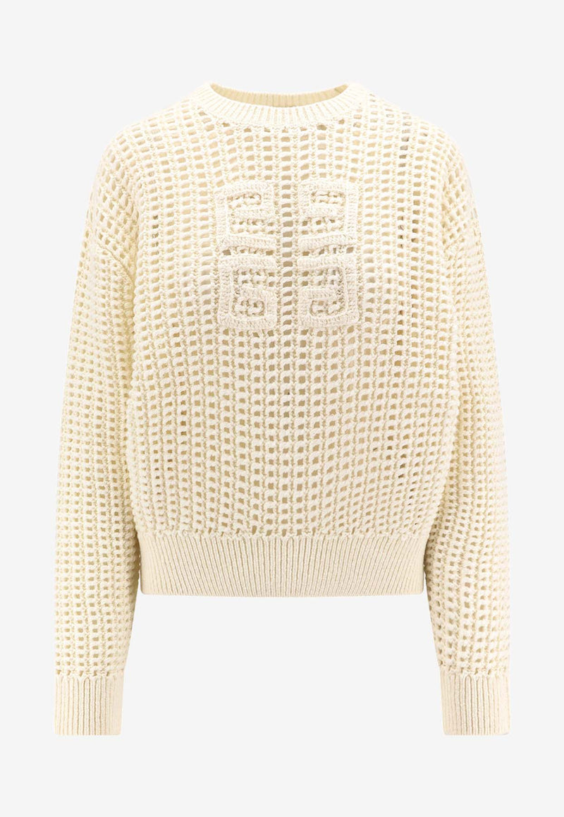 Givenchy 4G Crochet Knit Sweater Cream BW90RF4ZN0_100