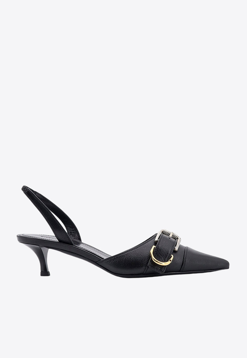 Givenchy Voyou 45 Slingback Leather Pumps Black BE308XE257_001