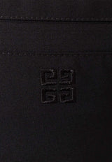 Givenchy Logo Embroidered Wool Bermuda Shorts Black BM51GY1558_001