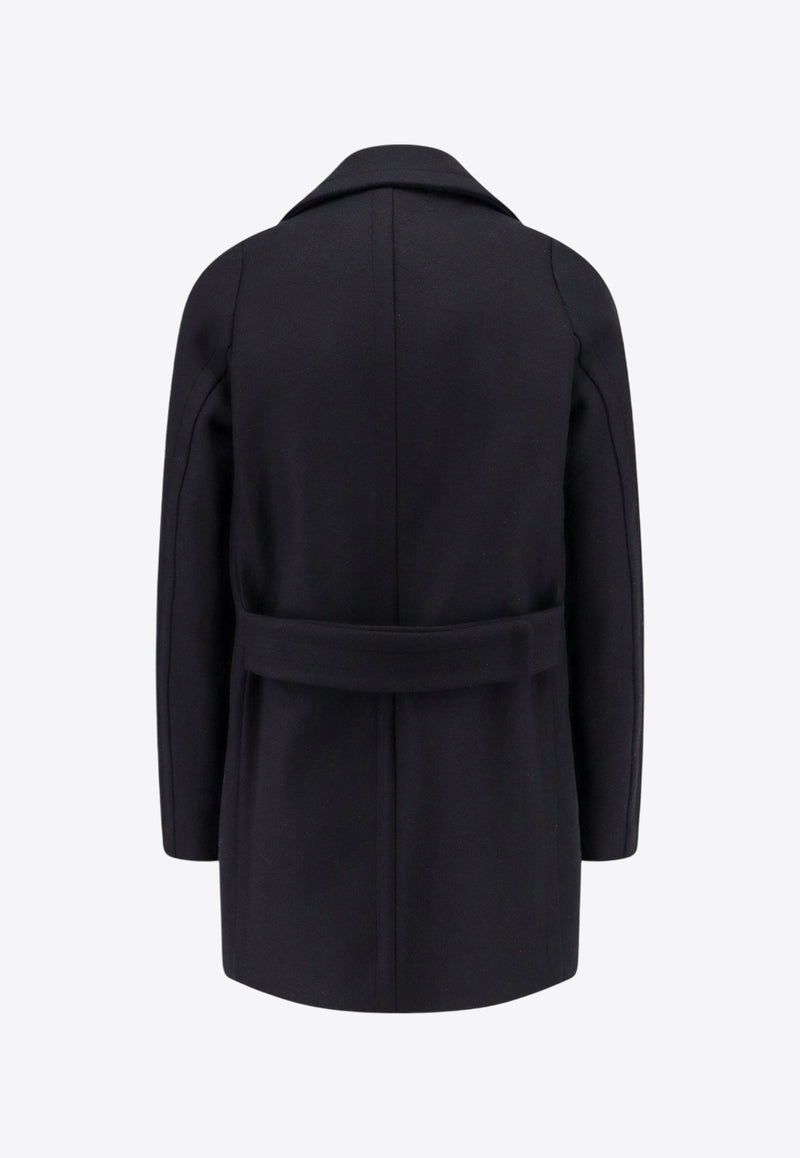 Dries Van Noten Double-Breasted Wool Blend Coat Black 2420102069223_900