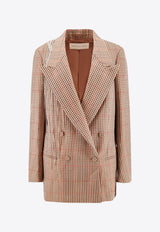 Dries Van Noten Checked Wool Blazer Brown 2420104219048_701