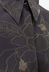 Dries Van Noten Floral Print Buttoned Shirt Black 2420107079068_900