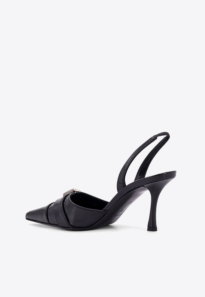 Givenchy Voyou 75 Calf Leather Slingback Pumps Black BE403LE29R_001