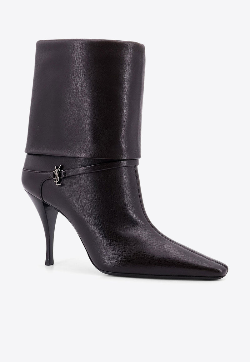 Saint Laurent Niki 90 Smooth Leather Ankle Boots Brown 801393AADV2_2245