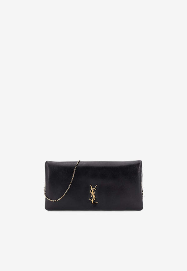 Saint Laurent Mini Calypso Padded Leather Clutch Bag Black 801712AACX7_1000