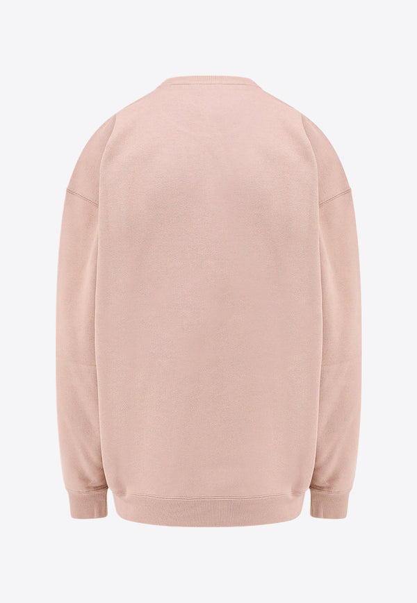 Saint Laurent Logo Embroidered Crewneck Sweatshirt Pink 802001Y36SW_9950