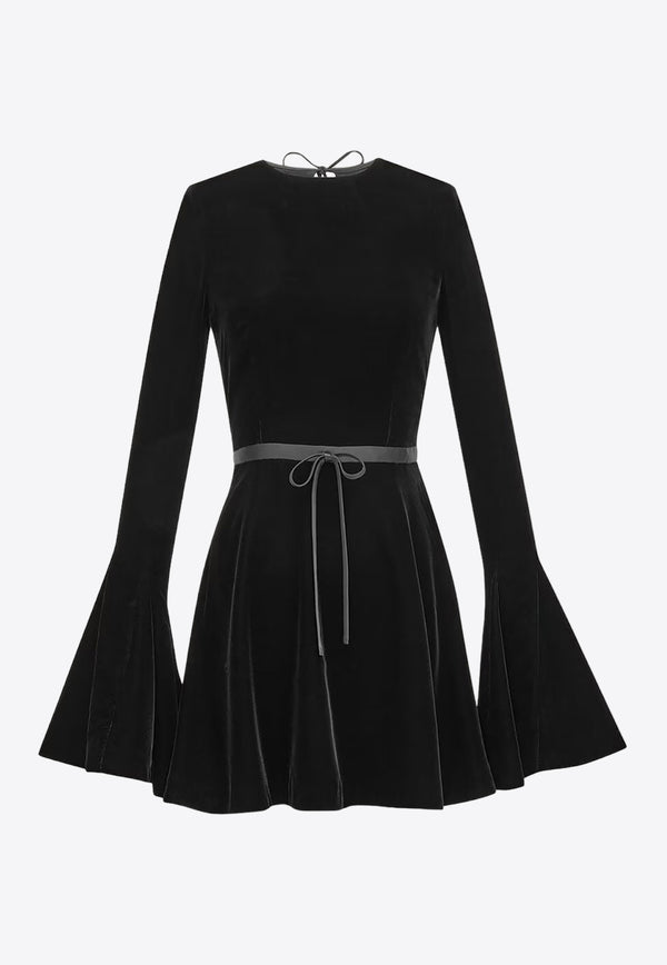 Saint Laurent Backless Velvet Mini Dress Black 803917Y1H02_1000