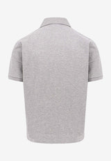 Saint Laurent Cassandre Embroidered Polo T-shirt Gray 798944Y37HC_1403