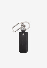 Saint Laurent Cassandre Plaque Leather Key-Ring Black 777523BWR0E_1000