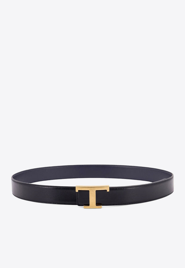 Tod's T Timeless Reversible Leather Belt Black XCMCQR55100CPE_114X