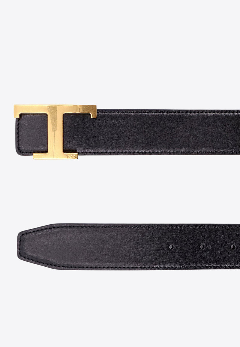 Tod's T Timeless Reversible Leather Belt Black XCMCQR55100CPE_114X