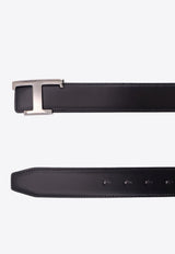 Tod's T Timeless Reversible Leather Belt Black XCMCQR55100HDL_576C