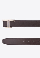 Tod's T Timeless Hammered Leather Belt Black XCMCQR55100OKB_4697