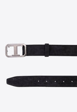 Tod's T Monogram Suede Belt Black XCMCQR70100GRC_B999