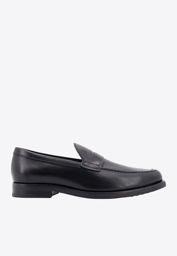 Tod's Monogram Stamped Glossy Leather Loafers Black XXM0ZF0Q920PLS_B999