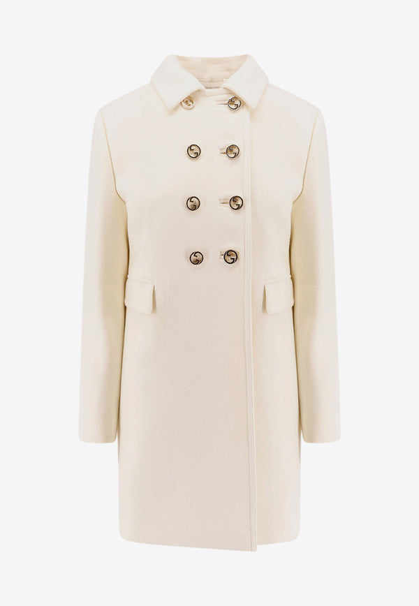 Gucci Double-Breasted Wool Coat White 789891ZHW03_9011