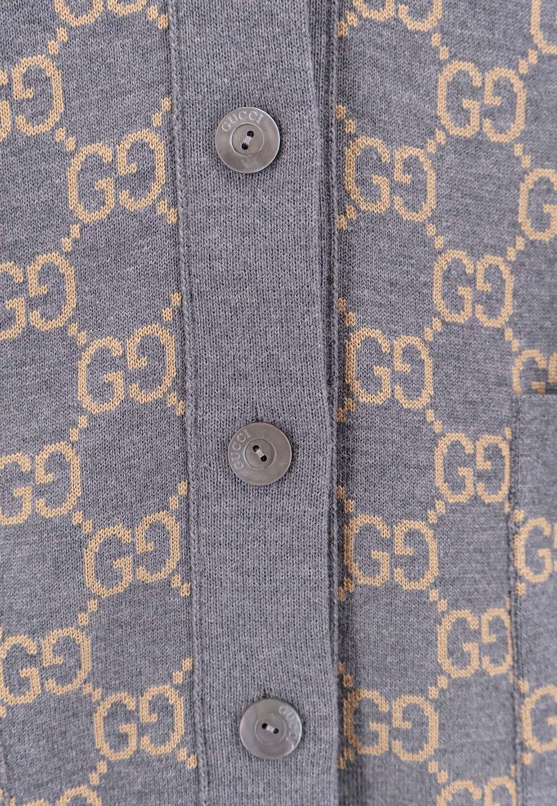 Gucci GG Motif Wool Cardigan Gray 798157XKD8T_1013