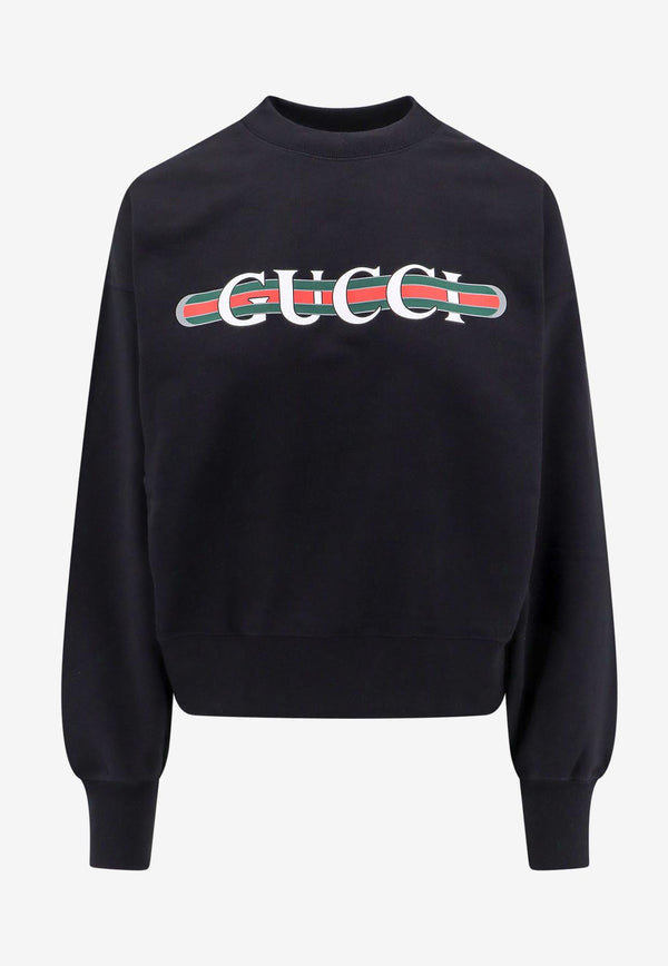 Gucci Gucci Web Print Sweatshirt Black 789582XJGLM_1082