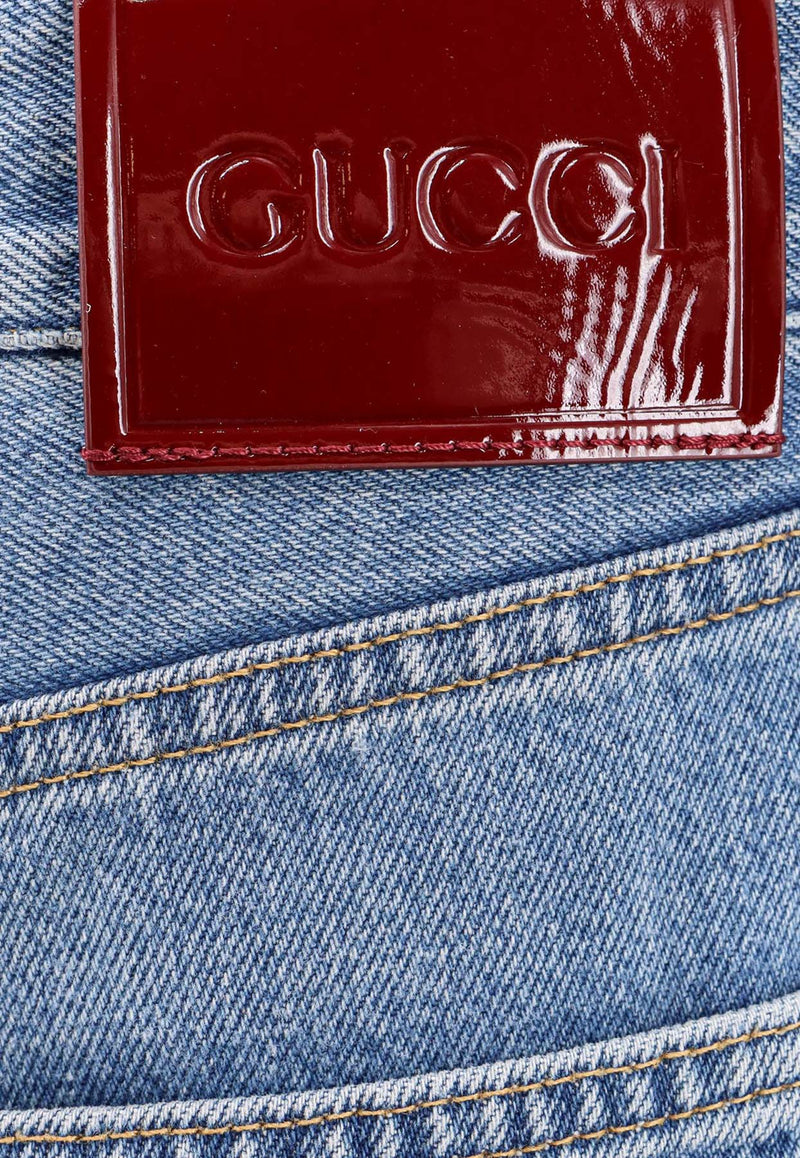 Gucci Logo Patch Straight-Leg Jeans Blue 788822XDCXM_4011