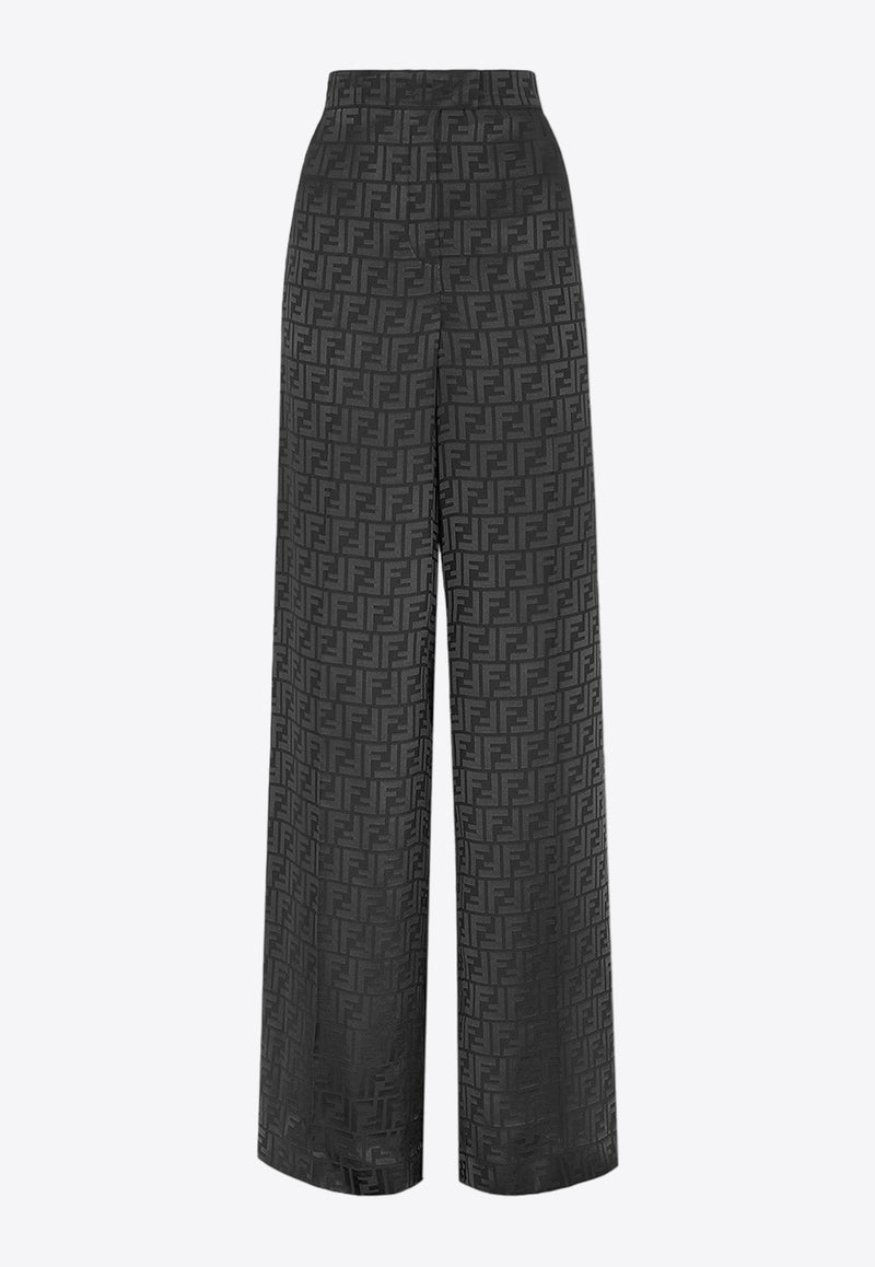 Fendi FF Monogram Wide-Leg Pants Black FR6606AJ0Z_F0GME