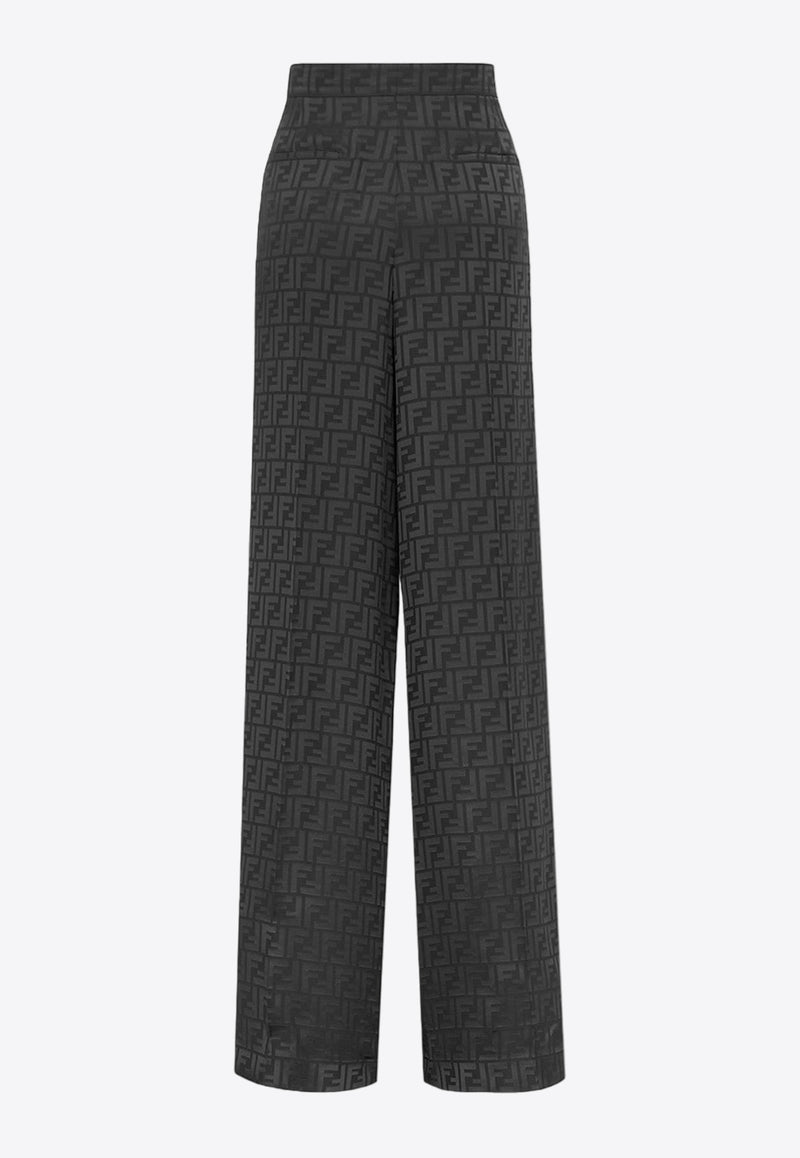 Fendi FF Monogram Wide-Leg Pants Black FR6606AJ0Z_F0GME