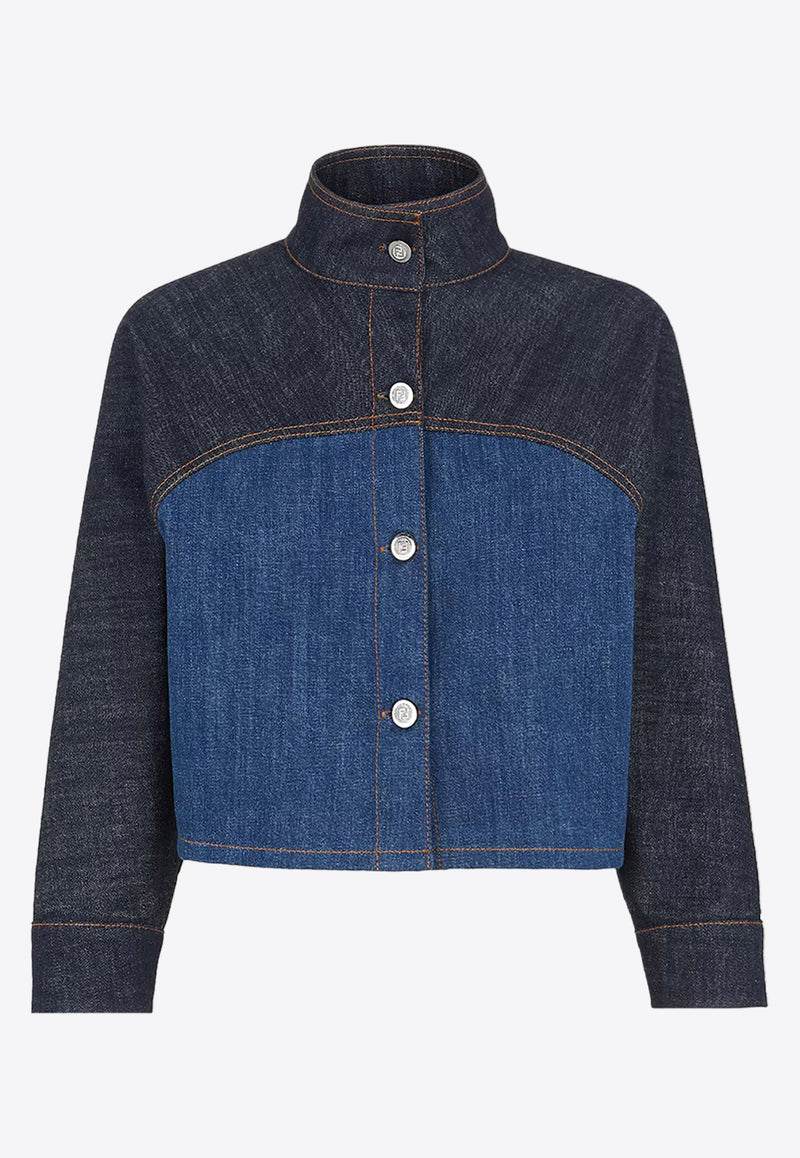 Fendi Two-Tone Denim Jacket Blue FLF793AT1A_F1PNC