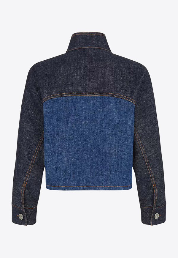 Fendi Two-Tone Denim Jacket Blue FLF793AT1A_F1PNC