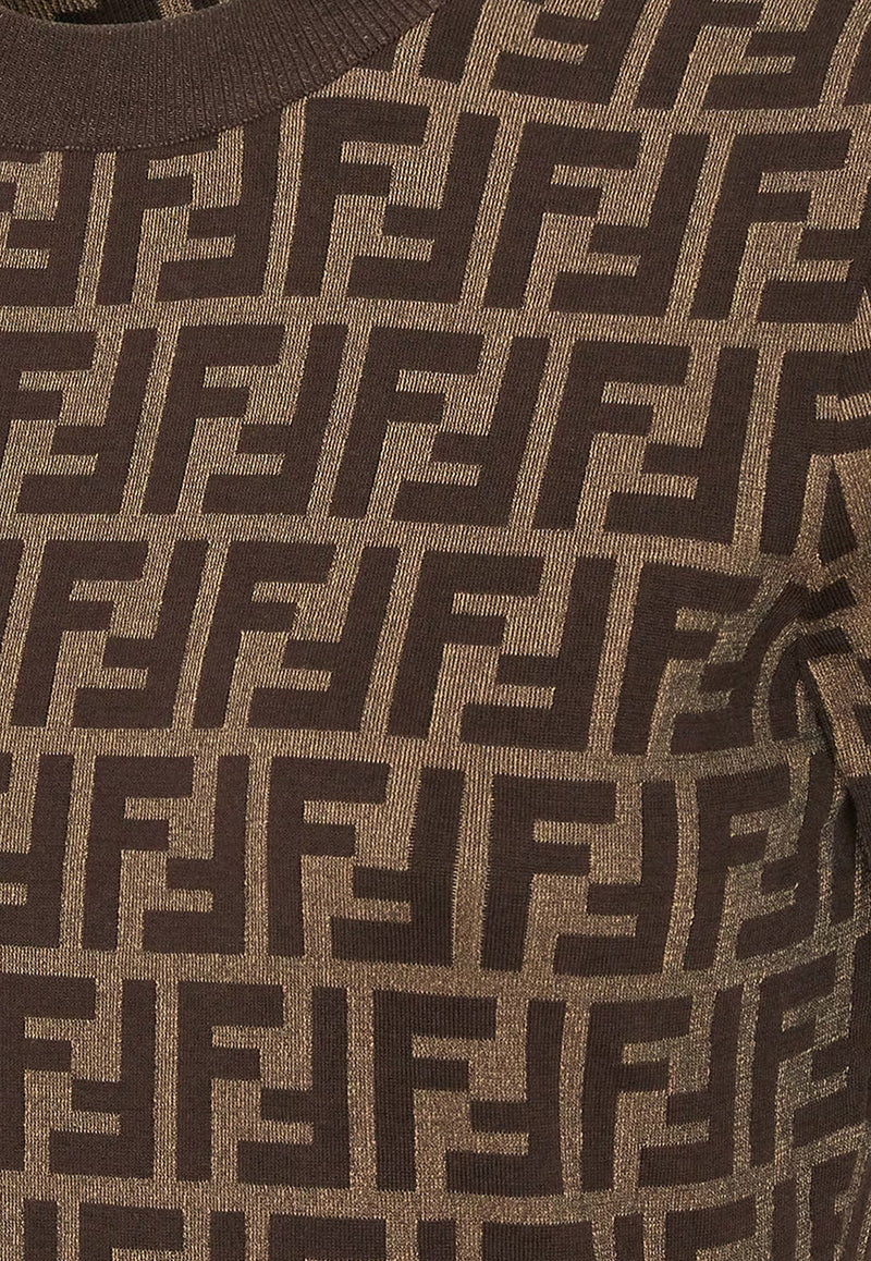 Fendi FF Monogram Knit Top Brown FZXC72ASJT_F0GGE