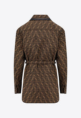 Fendi FF Jacquard Belted Jacket Brown FJ7564A5W3_F118W