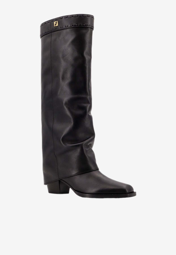 Fendi Show 55 Knee-High Boots in Calf Leather Black 8W8566NA7_F0QA1